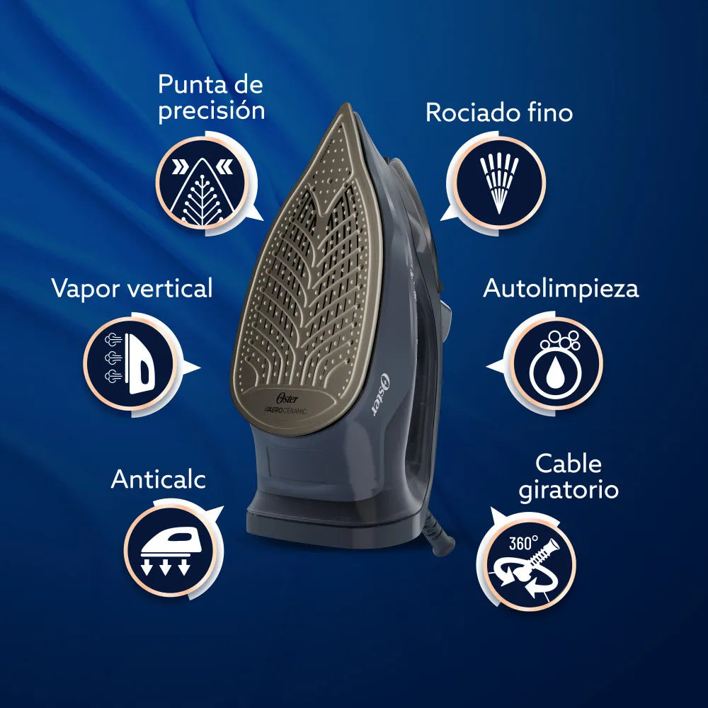 PLANCHA DE VAPOR AEROGLIDE CERAMICA NEGR