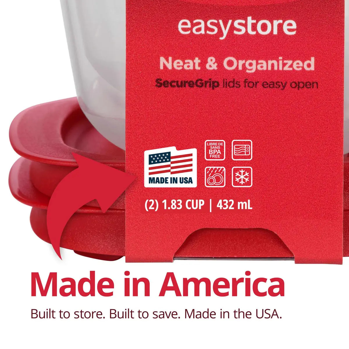 Set 3 Recipientes Rubbermaid 0.1L (0.5 Tazas) – Sistema Hermético