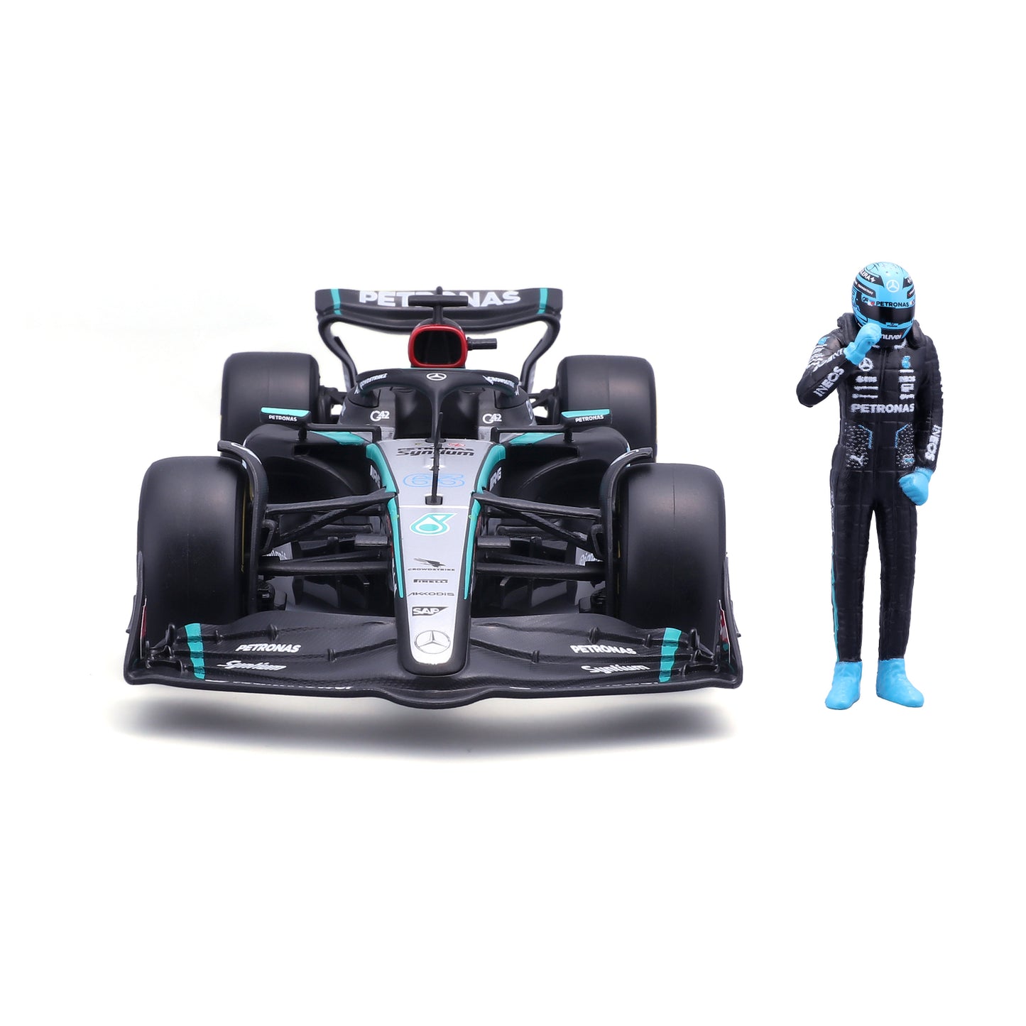 CARRO F1 A ESCALA 1:24 MERCEDES W15-2024 C/FIGURA