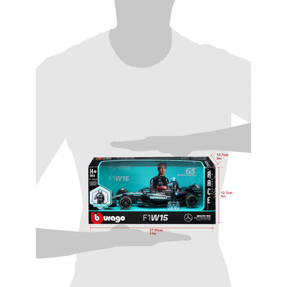 CARRO F1 A ESCALA 1:24 MERCEDES W15-2024 C/FIGURA