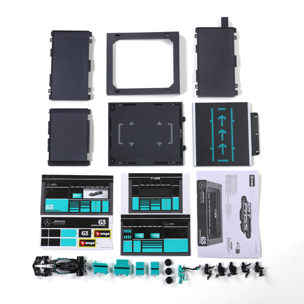 JGTE CARRO A ESCALA 1:43 F1 PIT PASS MERCEDES W16 2025