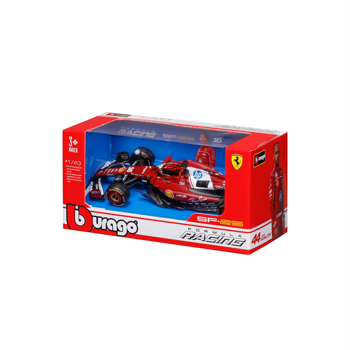 JGTE CARRO A ESCALA 1:43 RACE F1 FERRARI SF-25 2025