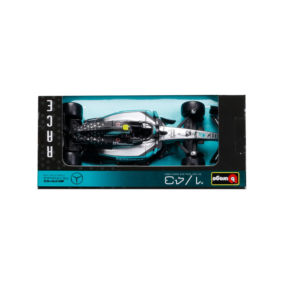 JGTE CARRO A ESCALA 1:43 RACE F1 MERCEDES W16 2025