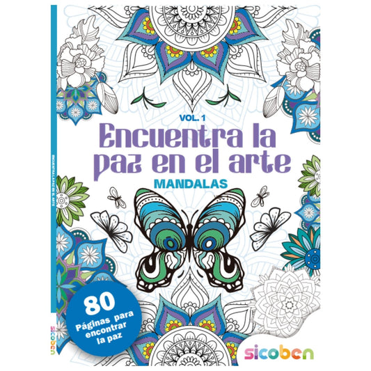 Libro de Mandalas para Colorear "Encuentra la Paz en el Arte" Vol. 1 (80 Páginas)