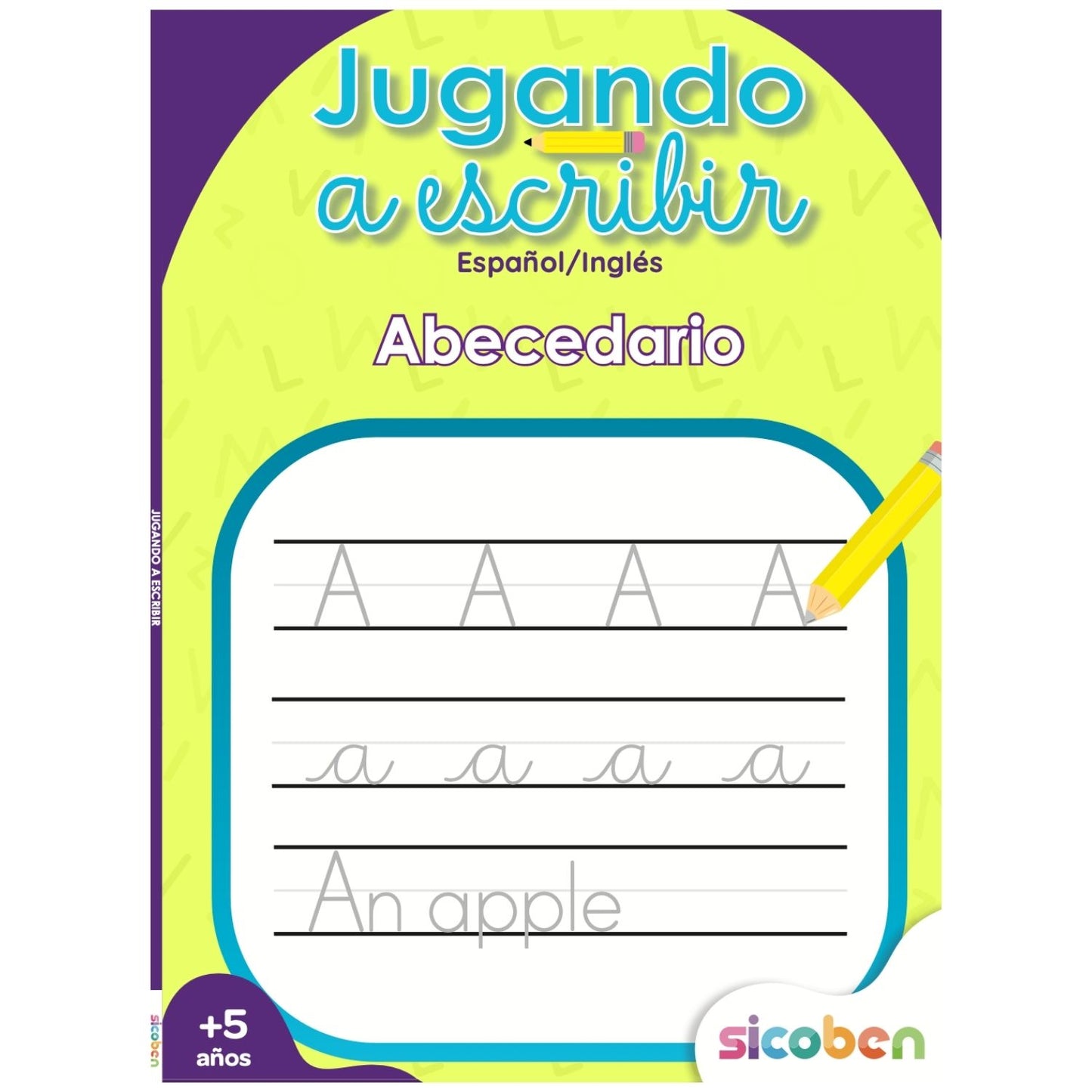 Libro Educativo Jugando a Escribir Abecedario - Español/Inglés (+5 Años)