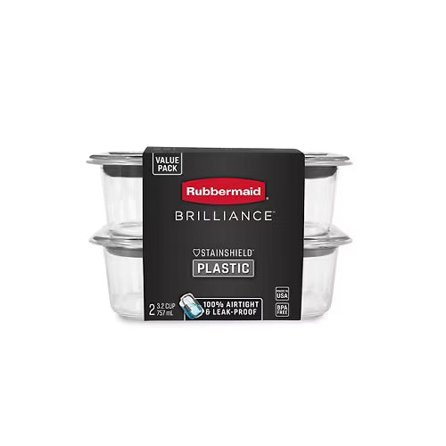 Set 2 Recipientes Rubbermaid 0.7L (3.2 Tazas) con Tapa Hermética