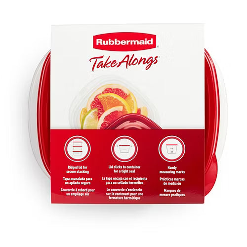 Set 5 Contenedores Rubbermaid TakeAlongs 0.5L (2.1 Tazas) – Rectangular