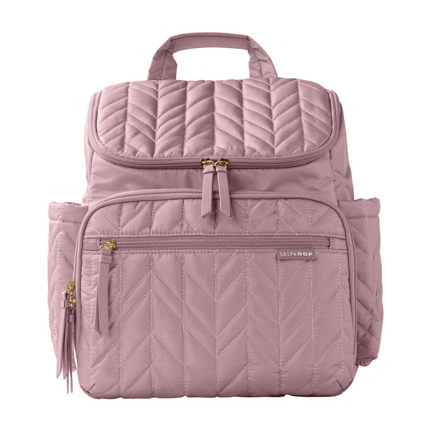 Panalera SKIP*HOP rosa, vista frontal, ideal para organizar artículos de bebé