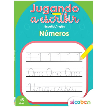 Libro Educativo Jugando a Escribir Abecedario - Español/Inglés (+5 Años)