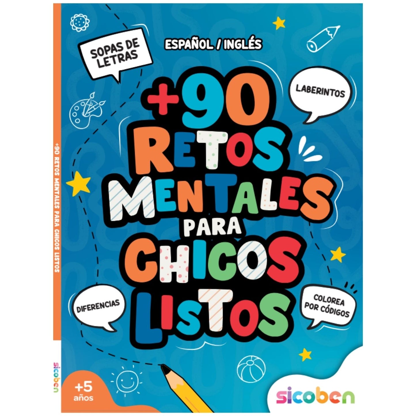 LIBRO 90 RETOS MENTALES PARA CHICOS LISTOS - SICOBEN