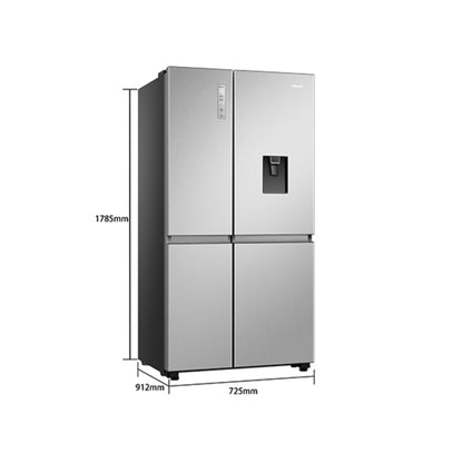 Refrigeradora Hisense Side-by-Side 23ft³ Inverter Silver RS230WV5A
