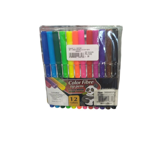 SET OF 12 COLOR FIBER MARKERS