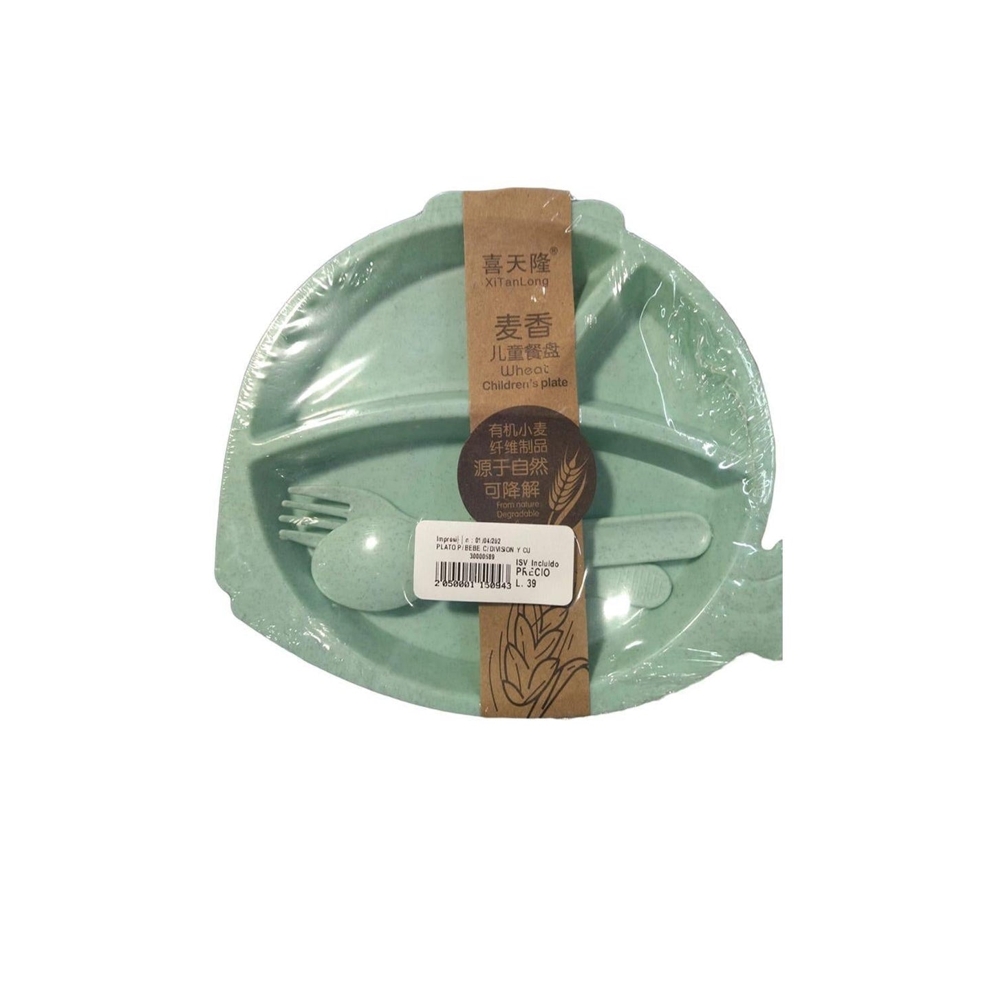 PLATO P/ BEBE C/ DIVISION Y CUBIERTOS