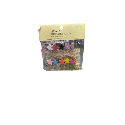 GANCHO DE MADERA 10PC ESTRELLA