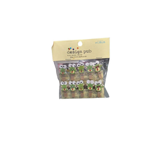 10PC WOODEN HOOK TOADS