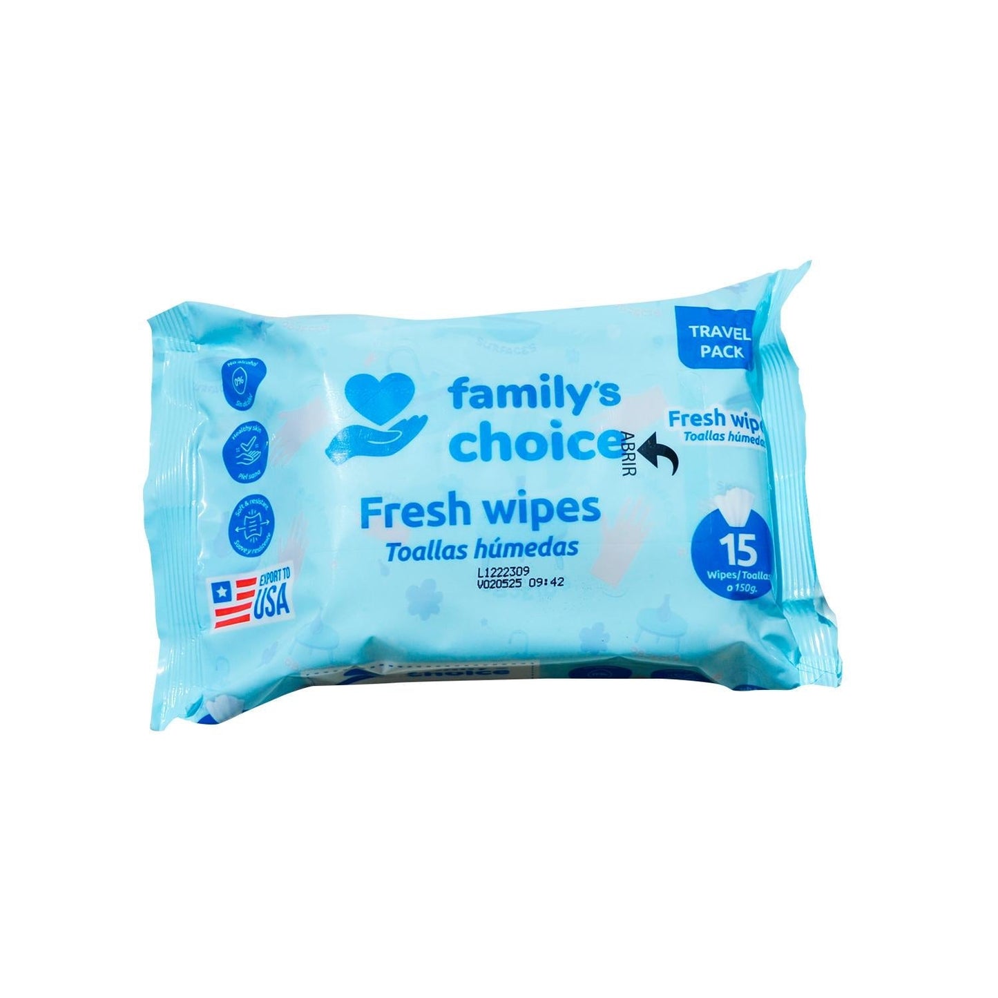 TOALLA HUMEDA 15 UND FAMILYS CHOICE