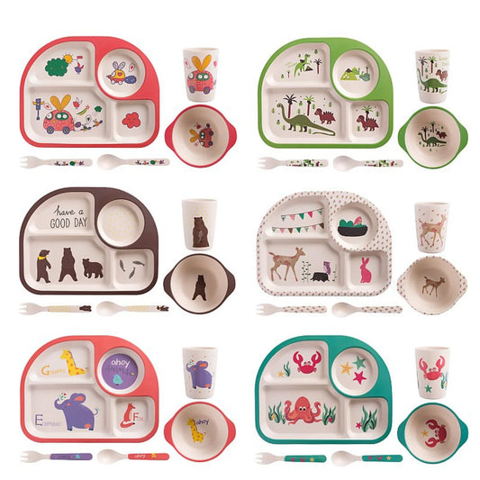 Set of 5 Children's Plates Yt02-24753 Assorted.
