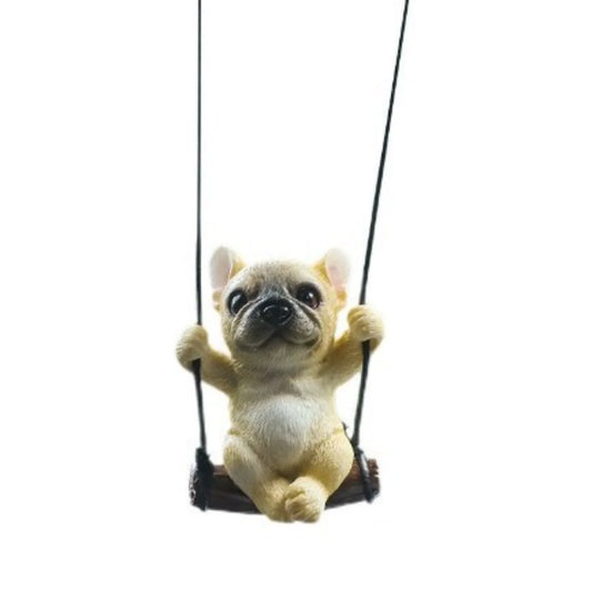 Dog on Swing Car Ornament Assorted