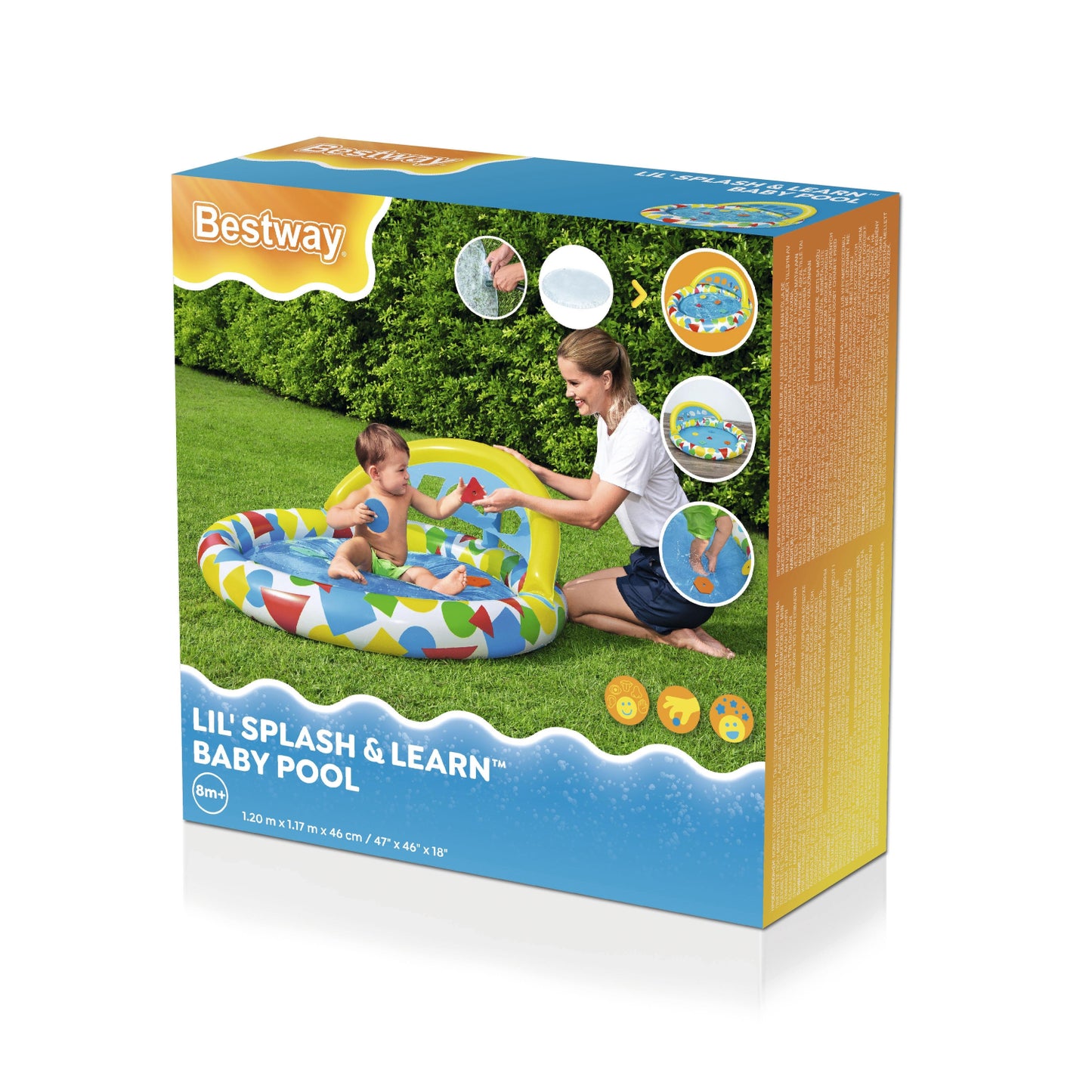 PISCINA INFLABLE P/BEBES C/TECHO 1.20X1.