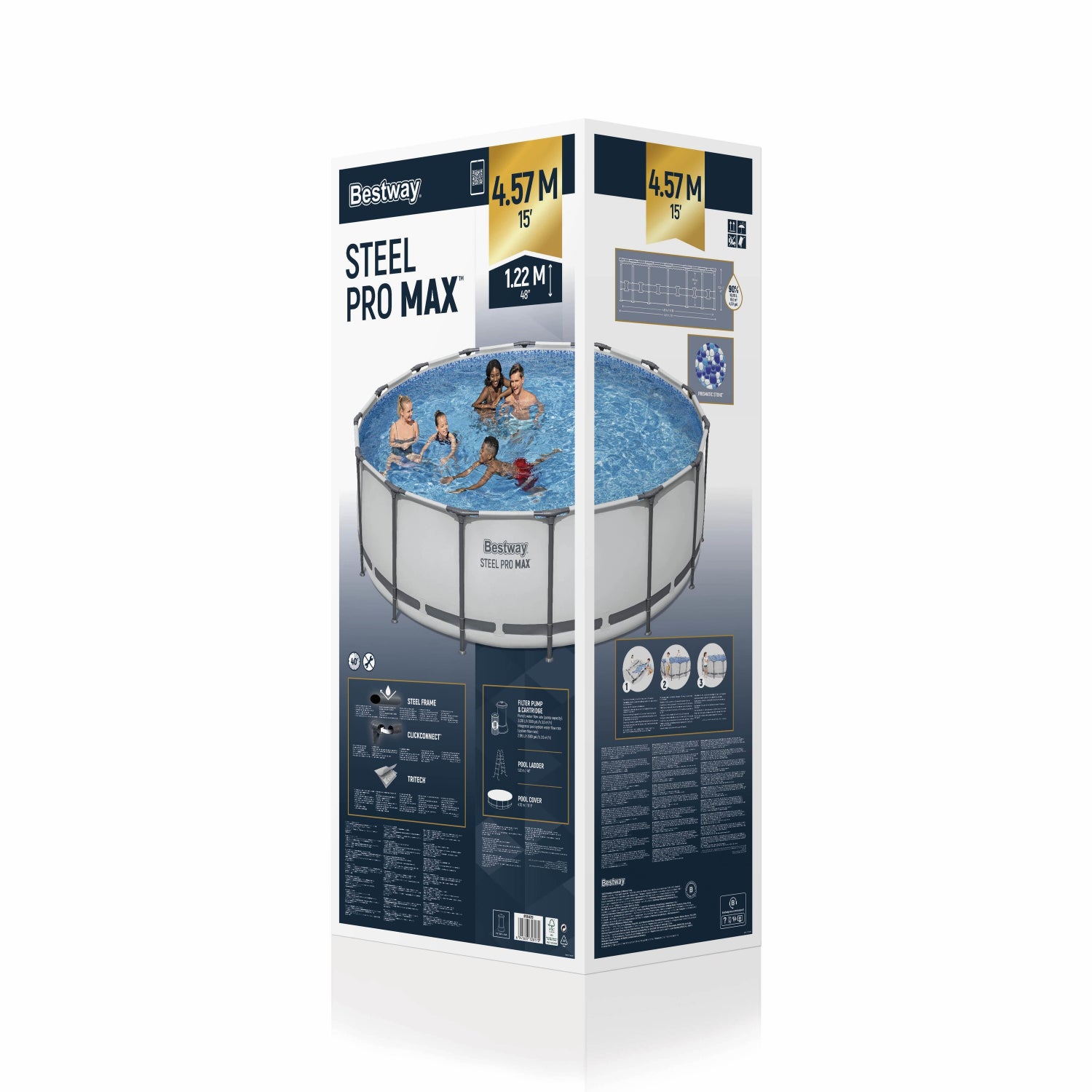 PISCINA C/TUBOS REDONDA 4.57x1.22M