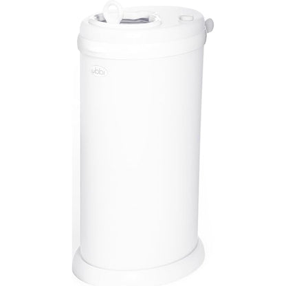 Ubbi Cubo de Pañales - Acero Inoxidable, Acabado Matte Blanco