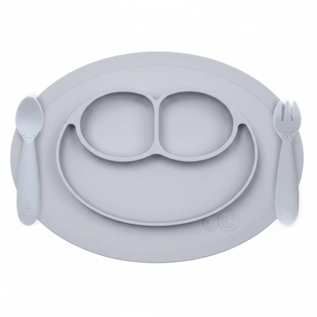 Set de Alimentación EZPZ Mini Feeding Set Pewter PKMFP003