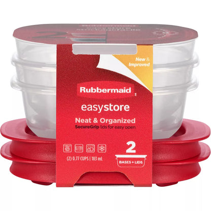 Set 2 Recipientes Rubbermaid 0.2L (1 Taza) con Tapa Hermética