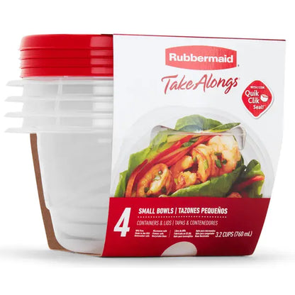 Set 4 Contenedores Rubbermaid TakeAlongs 0.75L (3.2 Tazas) – Redondo