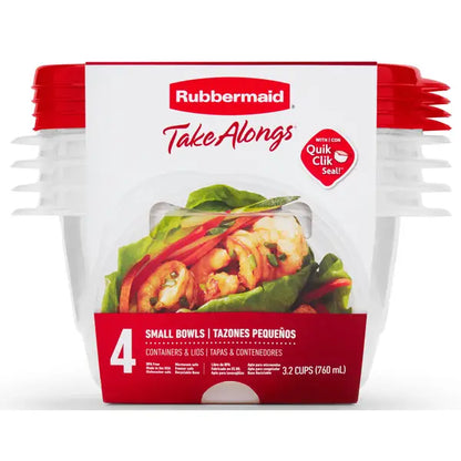 Set 4 Contenedores Rubbermaid TakeAlongs 0.75L (3.2 Tazas) – Redondo