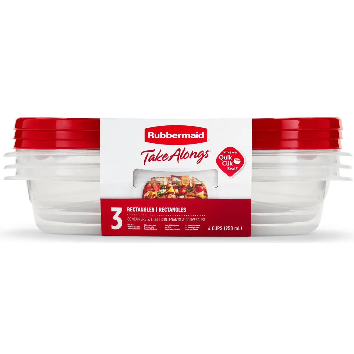 Set de Recipientes Rubbermaid 3 Pzs 4 Tazas (2086710)