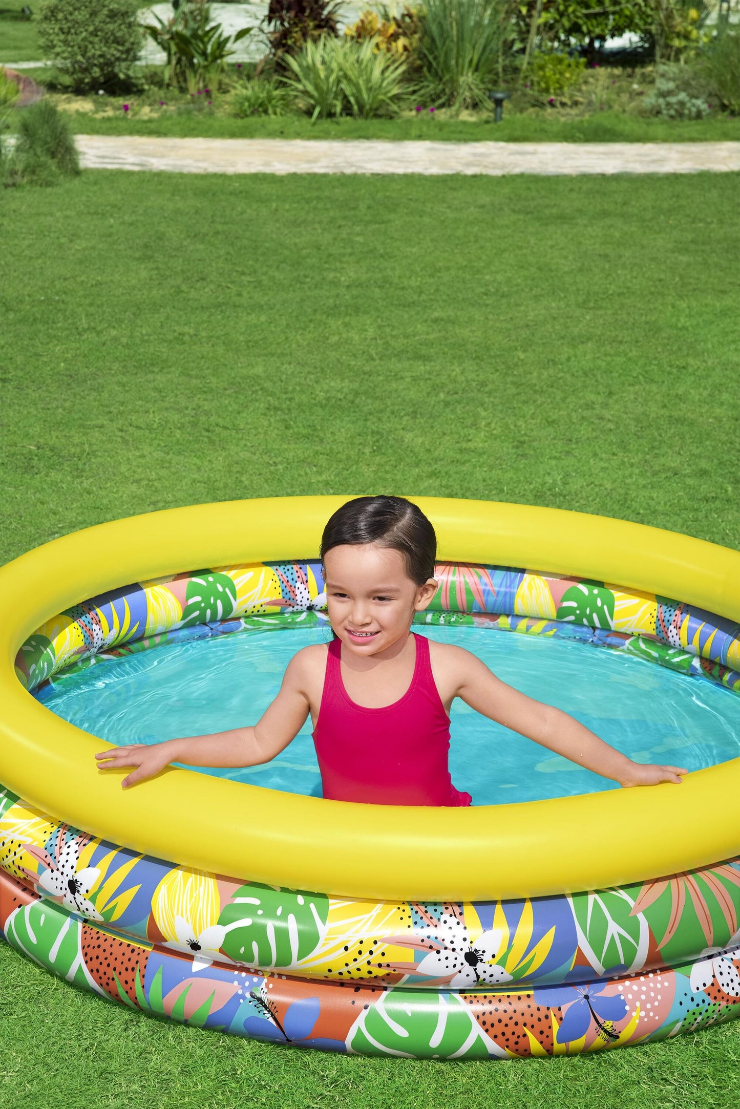 PISCINA INFLABLE P/NINOS 1.68X0.38M FLOR
