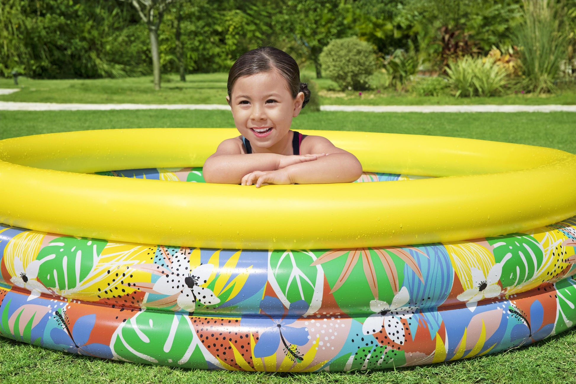 PISCINA INFLABLE P/NINOS 1.68X0.38M FLOR