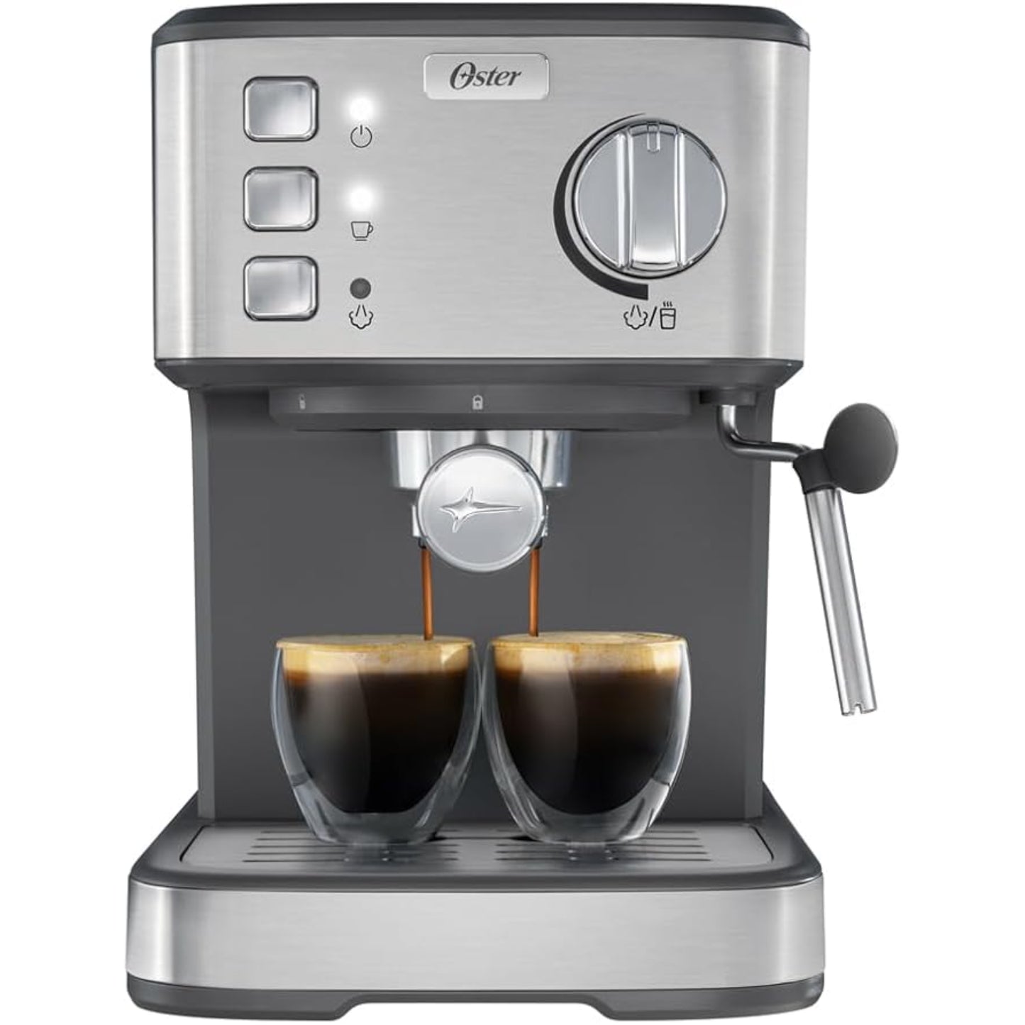 Cafetera Espresso Oster® Compacta en Acero Inoxidable | BVSTEM5502