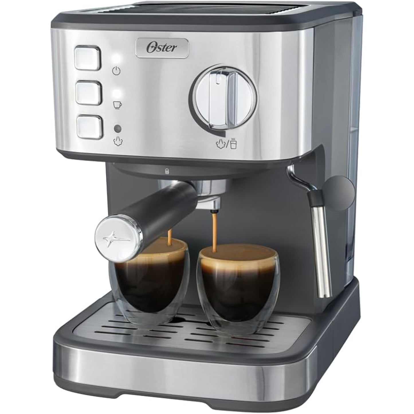 Cafetera Espresso Oster® Compacta en Acero Inoxidable | BVSTEM5502