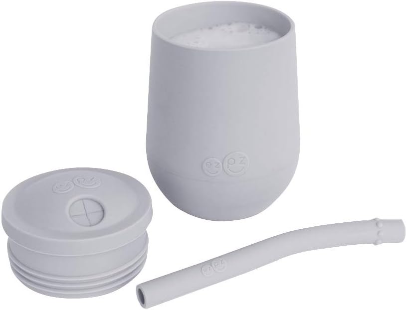 EZPZ Mini Cup + Straw Training System Pewter PKSTP003