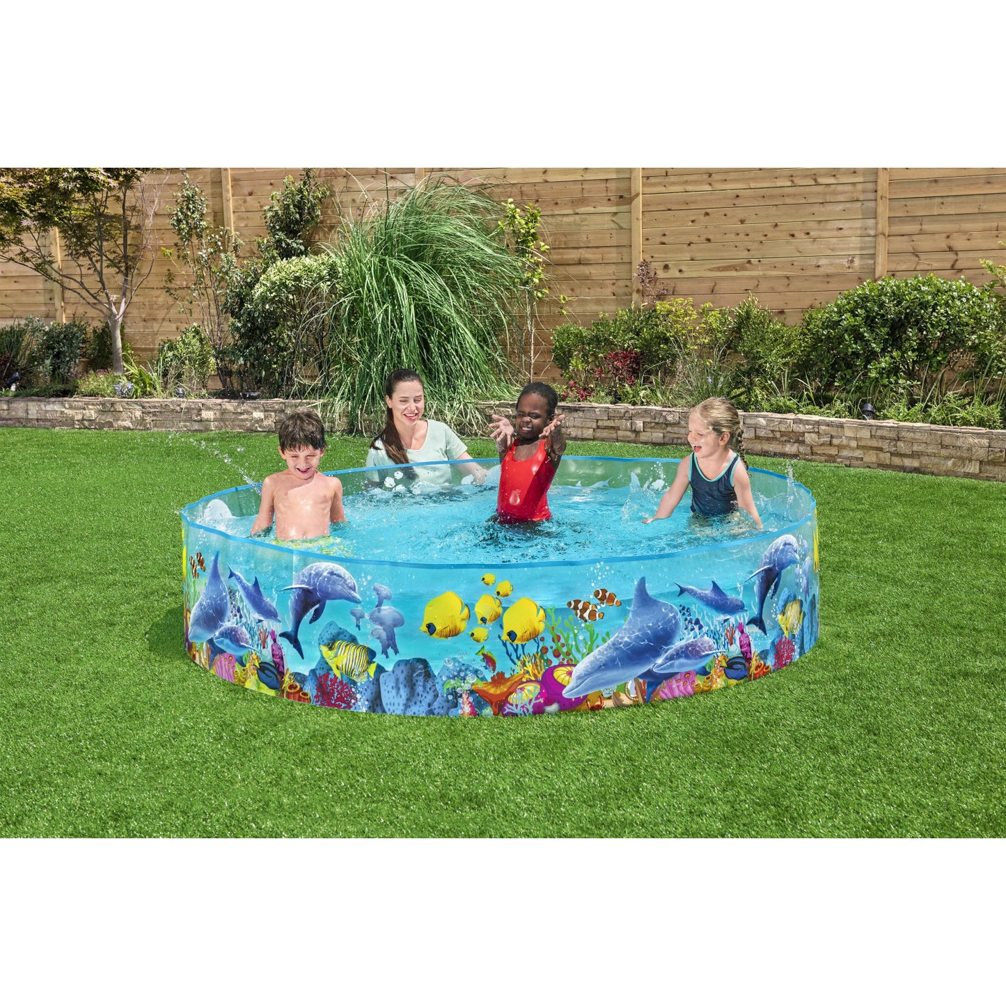 PISCINA CON DISENOS MARINOS DE 96 X18
