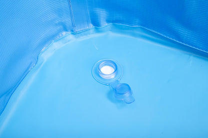 piscina infantil con tubos Bestway, vista interior con desagüe, color azul