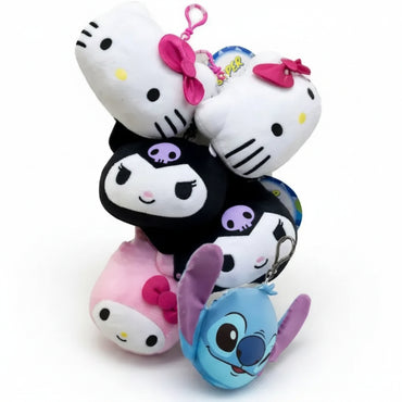 LLAVERO DE PELUCHE SANRIO SQUISH ASST 6" CON ZÍPER
