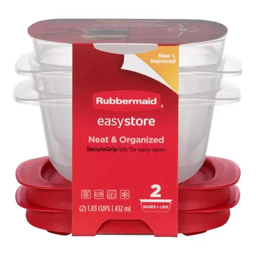 Set 2 Recipientes Rubbermaid 0.4L (1.83 Tazas) con Tapa Hermética