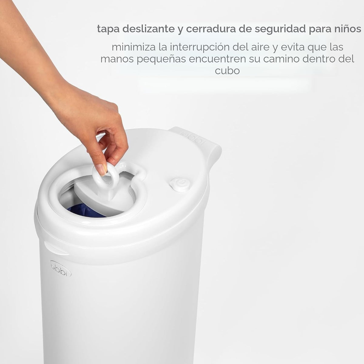 Ubbi Cubo de Pañales - Acero Inoxidable, Acabado Matte Blanco