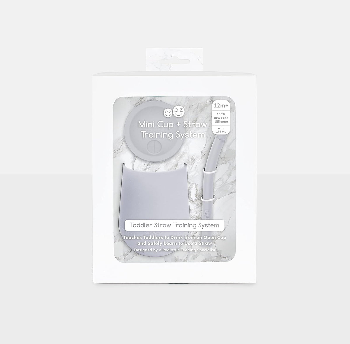 EZPZ Mini Cup + Straw Training System Pewter PKSTP003