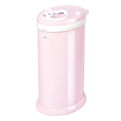 Ubbi Cubo de Pañales - Acero Inoxidable, Color Blush Pink