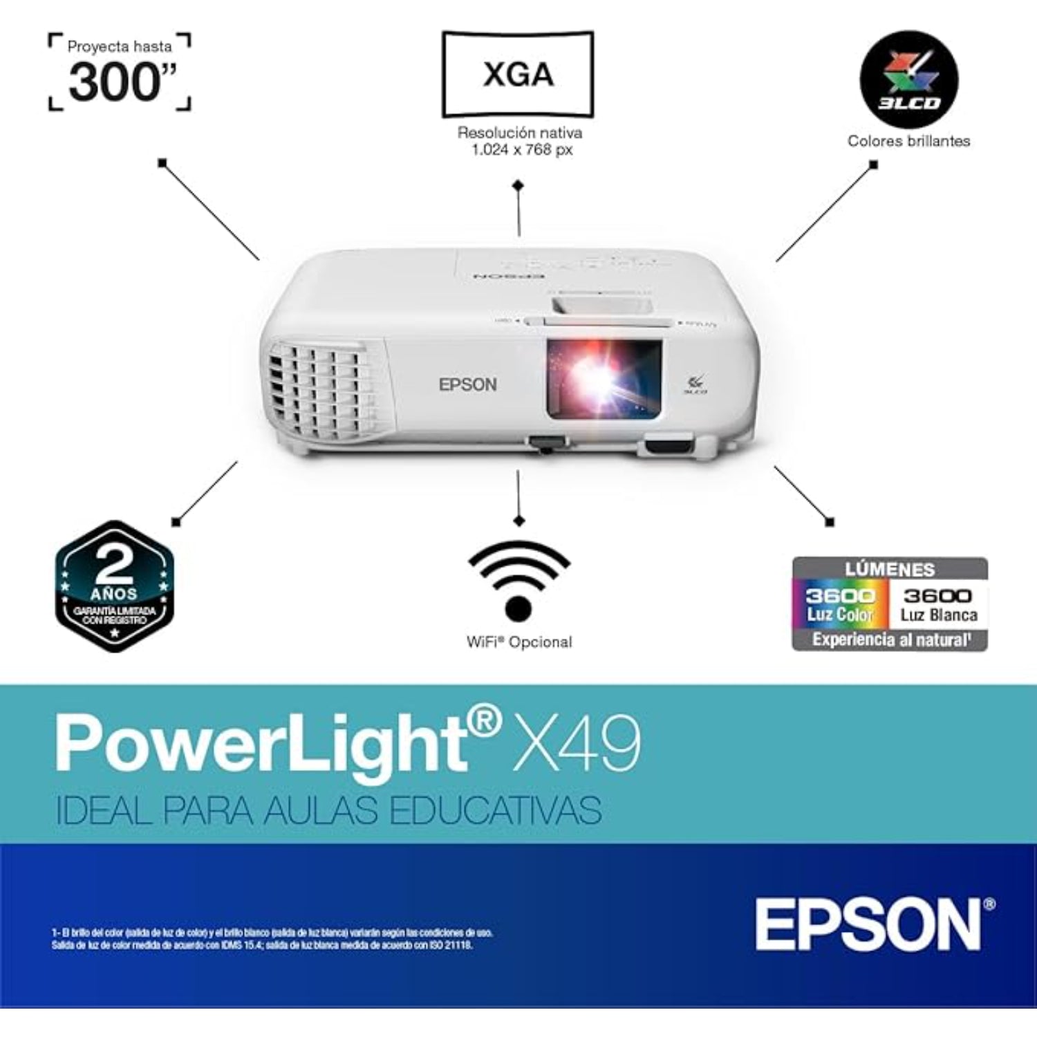 Proyector Epson PowerLite X49 V11H982020