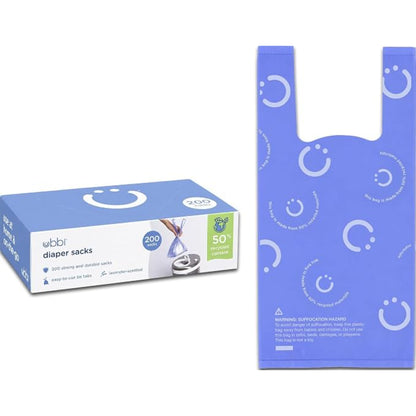 Ubbi Bolsas para Pañales - Pack de 200 Unidades (Periwinkle)