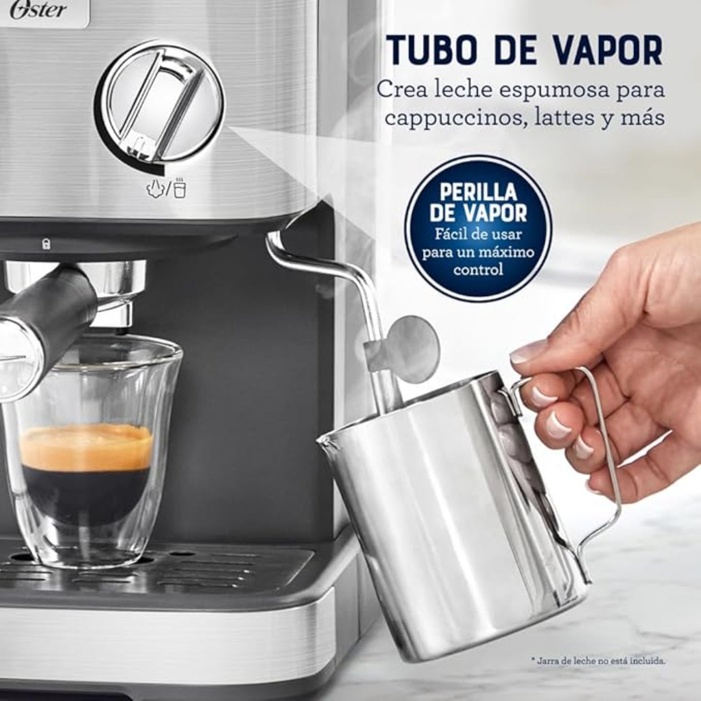 Cafetera Espresso Oster® Compacta en Acero Inoxidable | BVSTEM5502