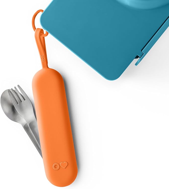 Set de Utensilios con Estuche para Lonchera OmieBox UP - Color Sunny
