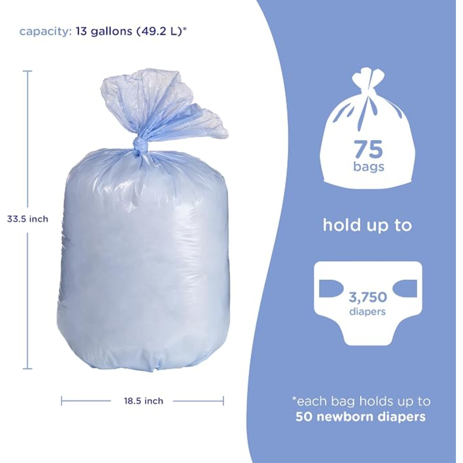 Ubbi Pack de 3 Rollos de Bolsas para Cubo de Pañales