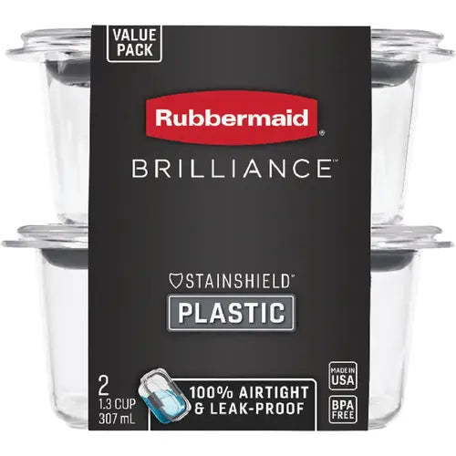Set 2 Recipientes Rubbermaid 1.3L (5.5 Tazas) con Tapa Hermética