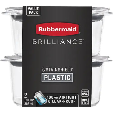 Set 2 Recipientes Rubbermaid 1.3L (5.5 Tazas) con Tapa Hermética