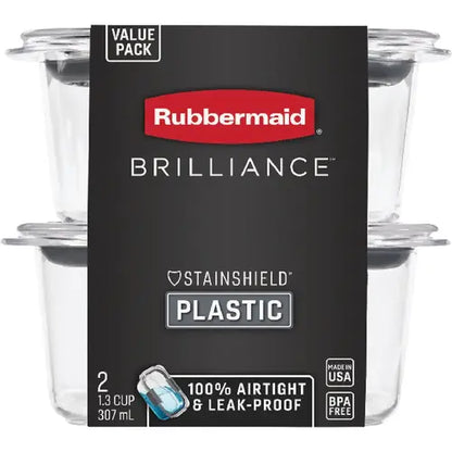 Set 2 Recipientes Rubbermaid 1.3L (5.5 Tazas) con Tapa Hermética